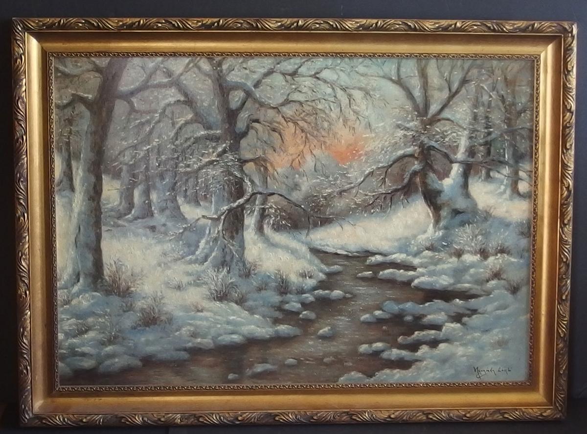 LASZLO NEOGRADY WINTER LANDSCAPE