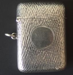 D & F DEAKIN & FRANCIS STERLING ENGRAVED MATCHSAFE