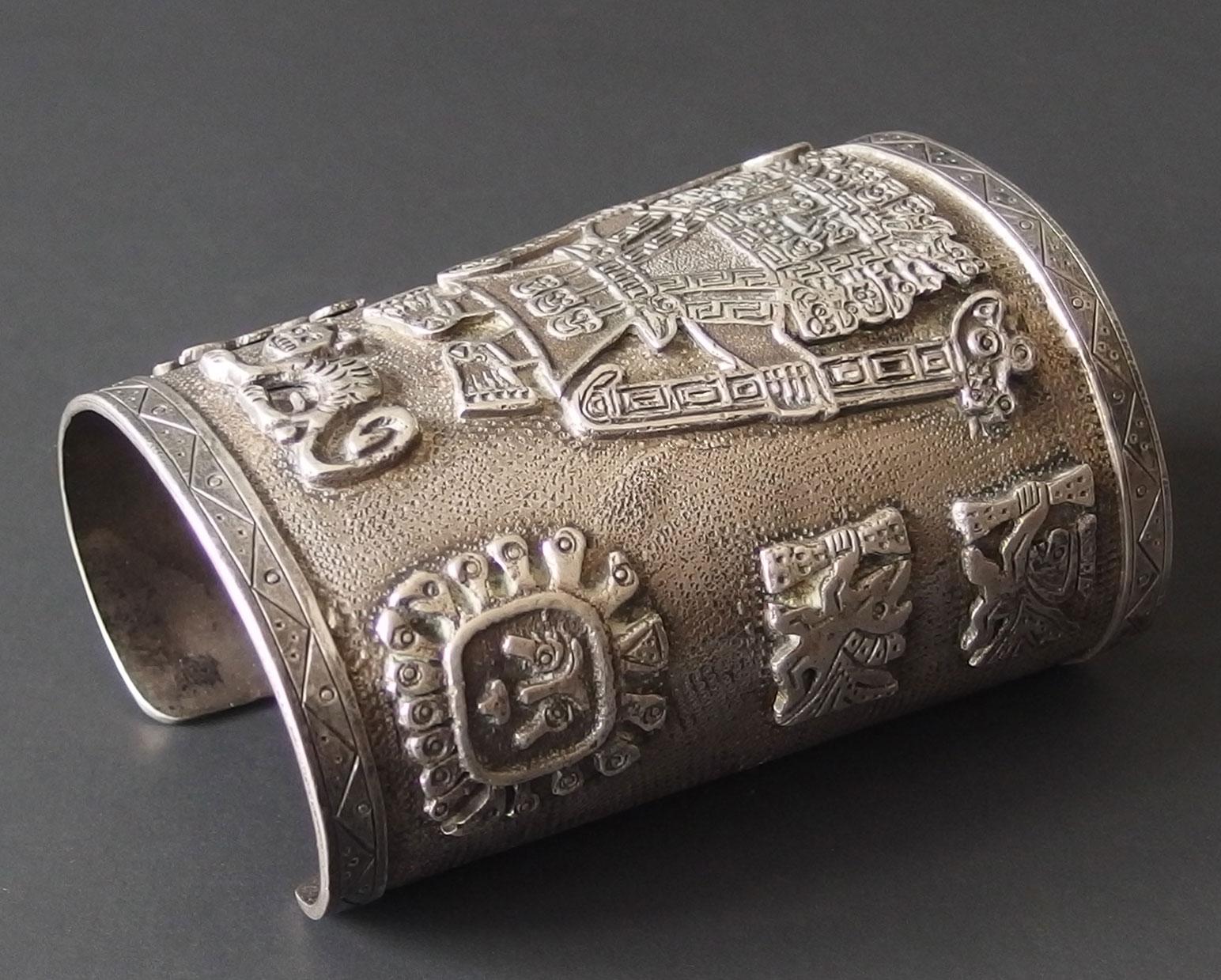 PERUVIAN SILVER CUFF BRACELET