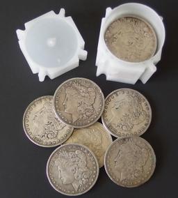 TUBE OF 20 MORGAN SILVER DOLLAR COINS