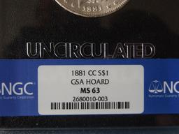 1881-CC GSA UNCIRCULATED MORGAN SILVER DOLLAR COIN