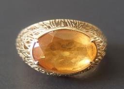 14KT GOLD CITRINE RING