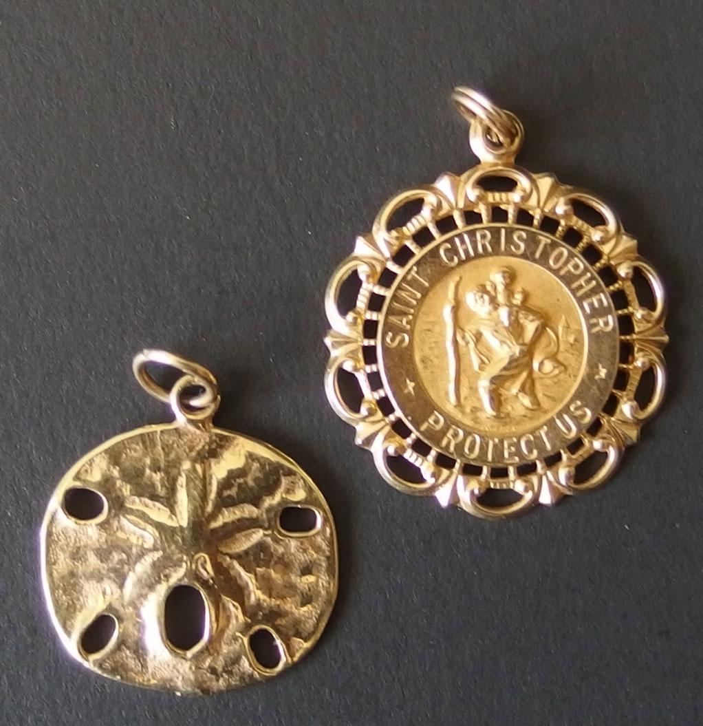 VINTAGE 14KT GOLD PENDANTS (2)