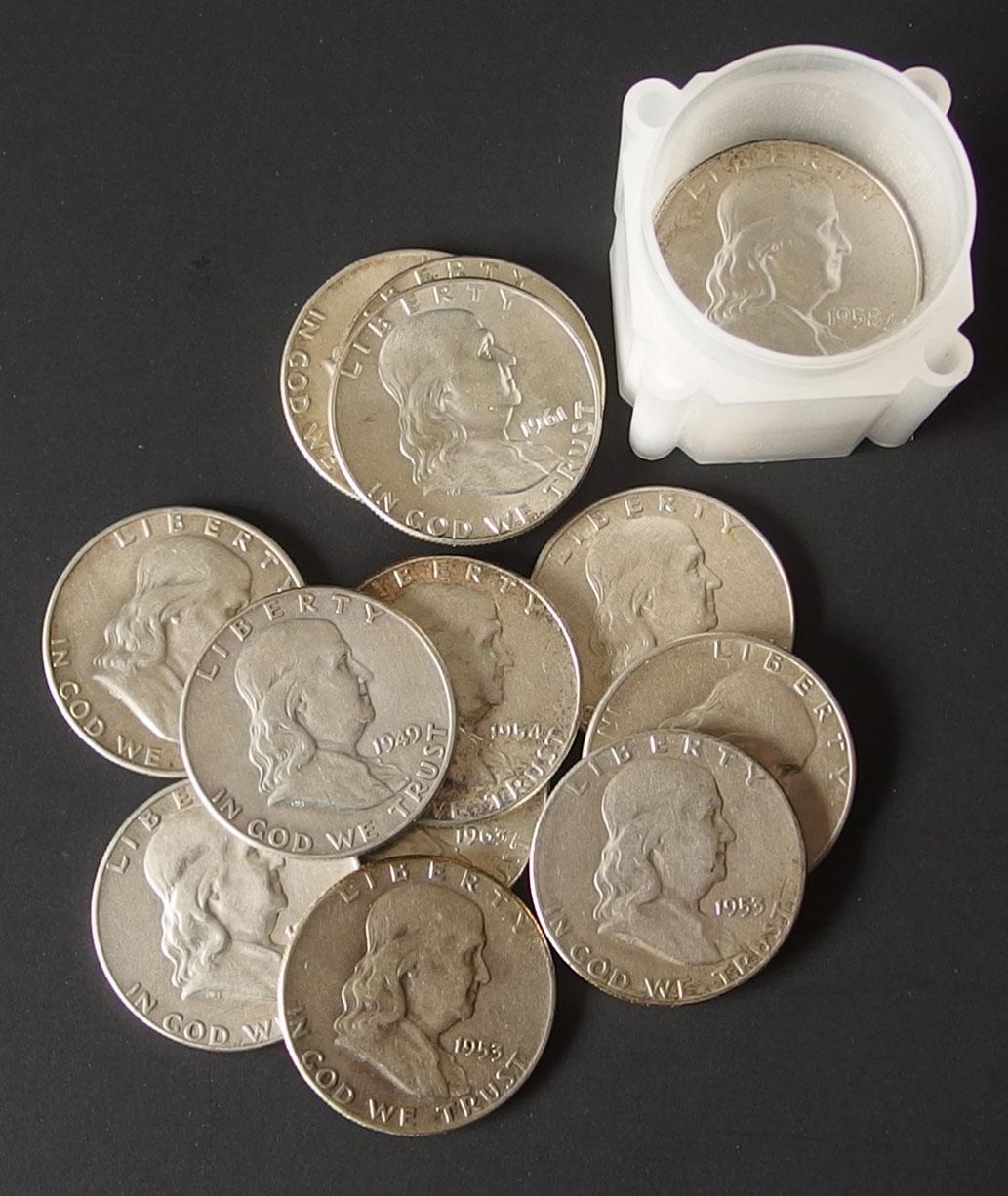 20 FRANKLIN SILVER HALF DOLLAR COINS