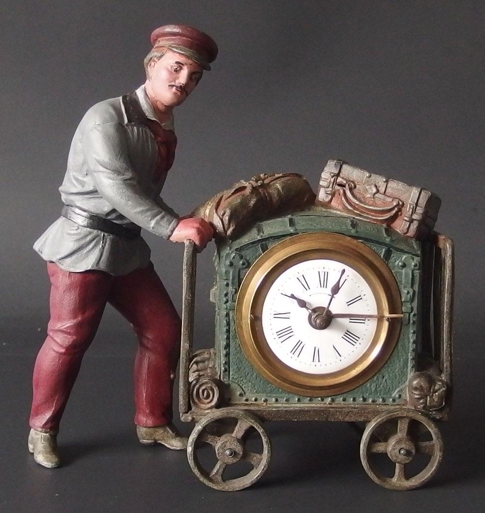 ANTIQUE TRAIN PORTER CLOCK