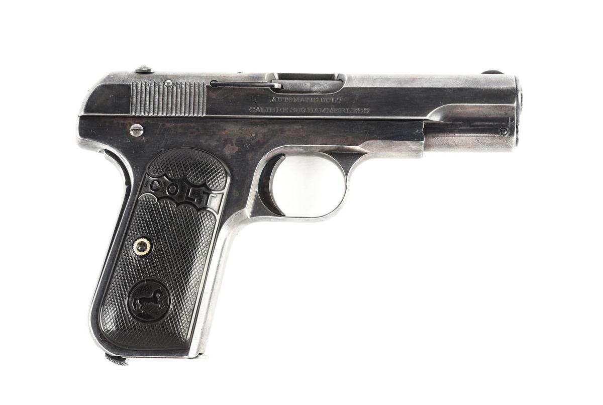 (C) Early 2-Digit (62) Colt Model 1908 Hammerless Pocket Automatic Pistol.