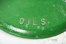 Sinclair Opaline Motor Oil w/ Dinosaur Graphic Porcelain Lollipop Sign.