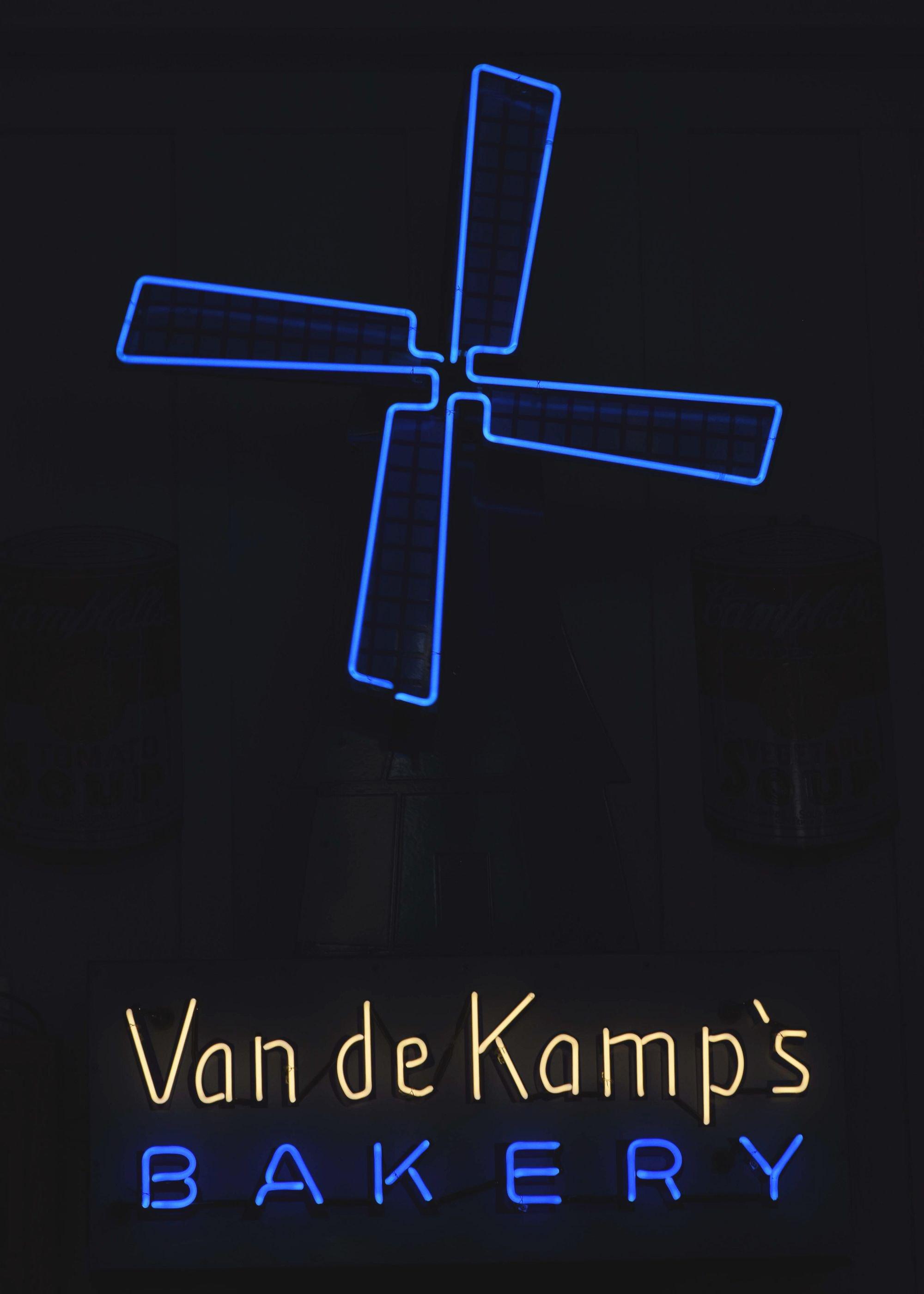 Van De Kamp's Bakery Porcelain Neon Sign w/ Motion Neon Lighting.