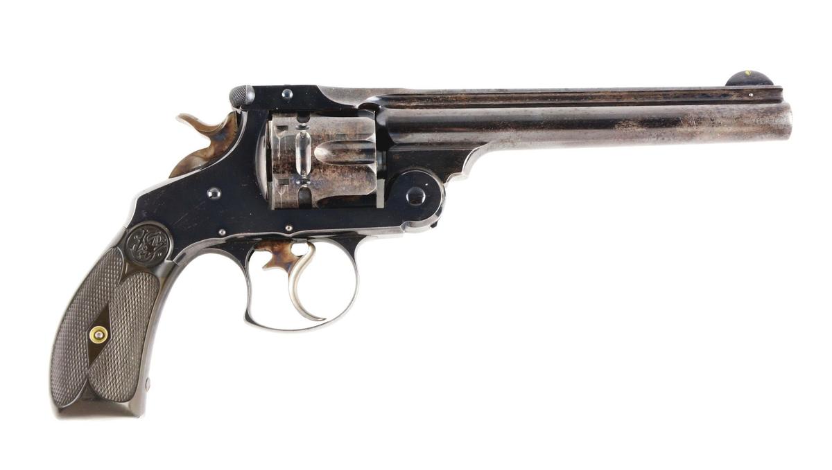 (A) Rare Blued Smith & Wesson Number 3 Frontier Double Action Revolver