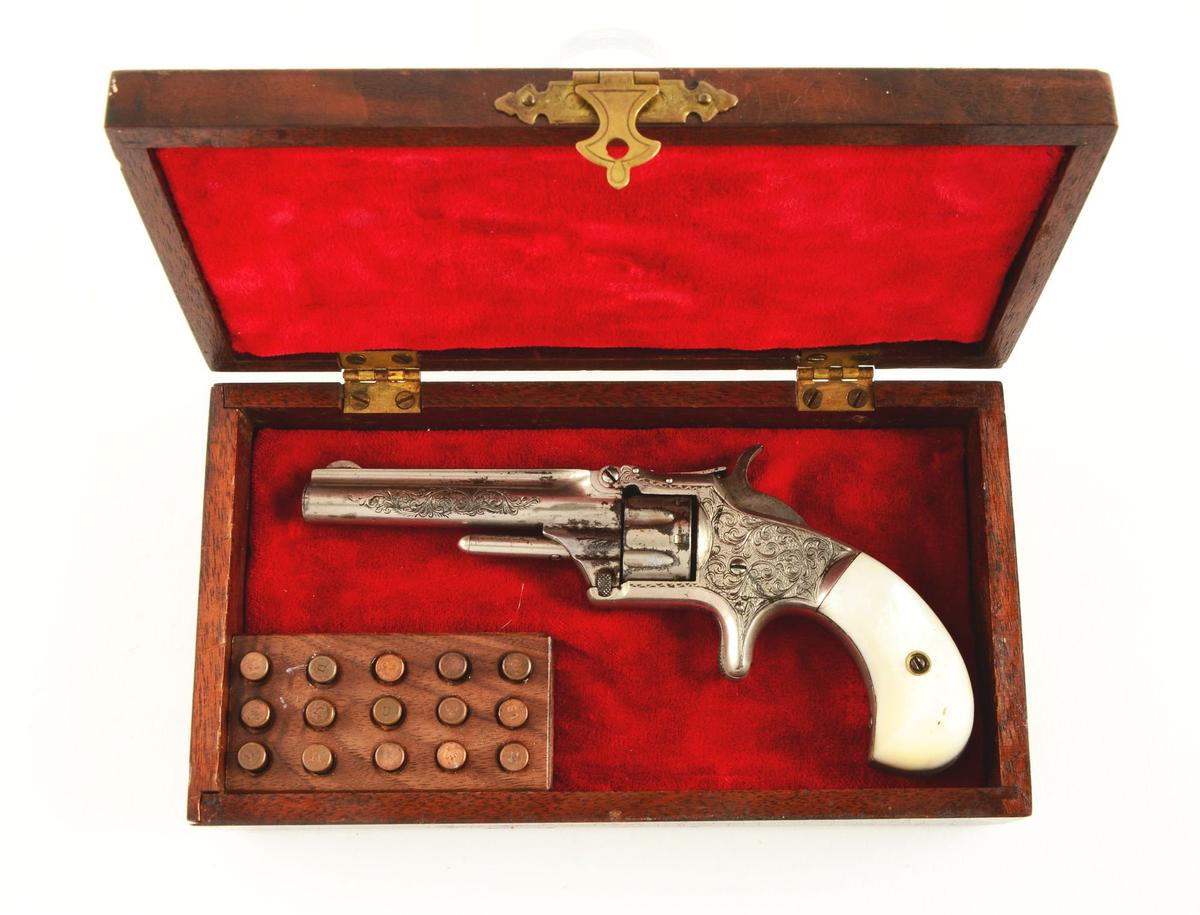 (A) Factory Engraved & Cased S&W No. 1 Single Action Revolver.