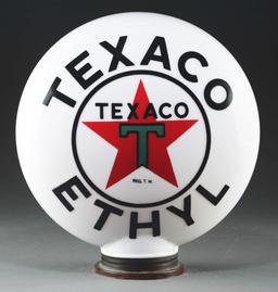 Texaco Ethyl Gasoline OPC with Screw Base Gas Globe.