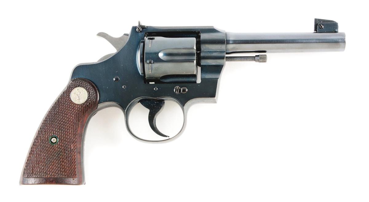 (C) Rare Near New Short Barrel Colt Officers Target Model Double Action Revolver (1940).