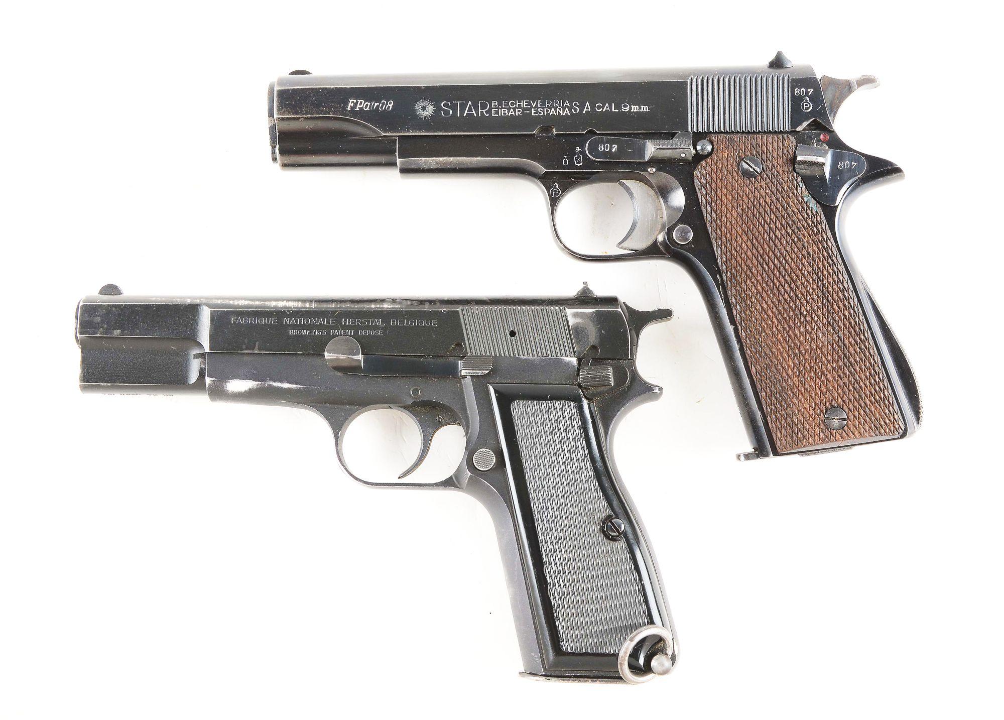 (C) Lot of 2: Star Model B & FN Browning Airweight Hi-Power Semi-Automatic Pistols.