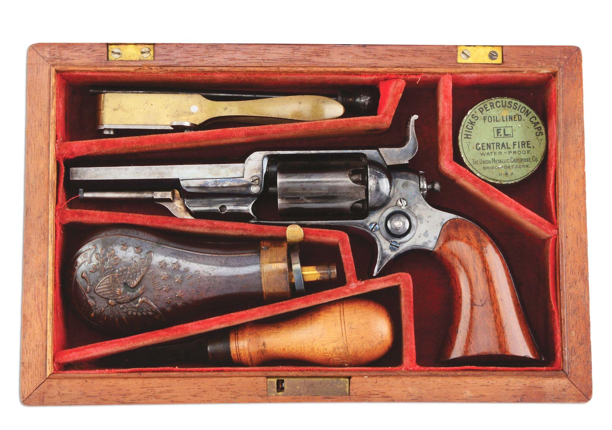 (A) Fine Cased Colt Root No. 3 Revolver Serial No. 25614.