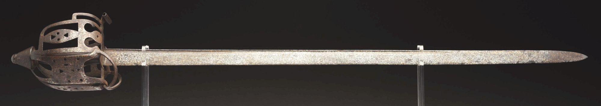 Basket Hilted English Backsword By Drury, Regimentally Marked To 42nd Highland Regiment.