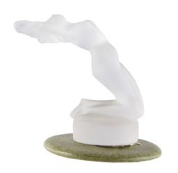 R. Lalique Frosted Glass Chrysis Mascot Hood Ornament.