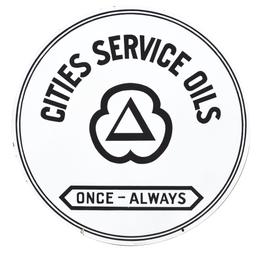 Outstanding Cities Service Oils Porcelain Service Station Sign.