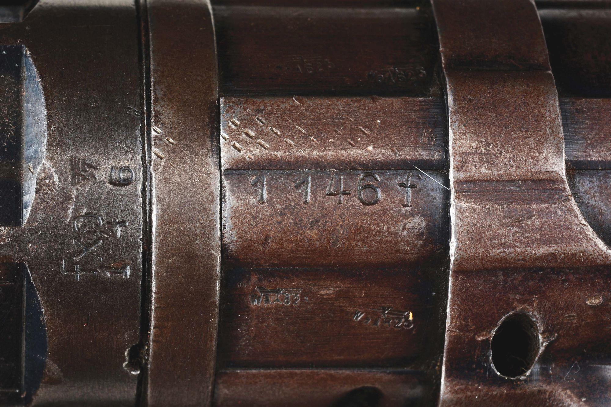(N) Matching Original German WWII MP-40 Machine Gun (CURIO & RELIC) (DEACTIVATED STATUS).
