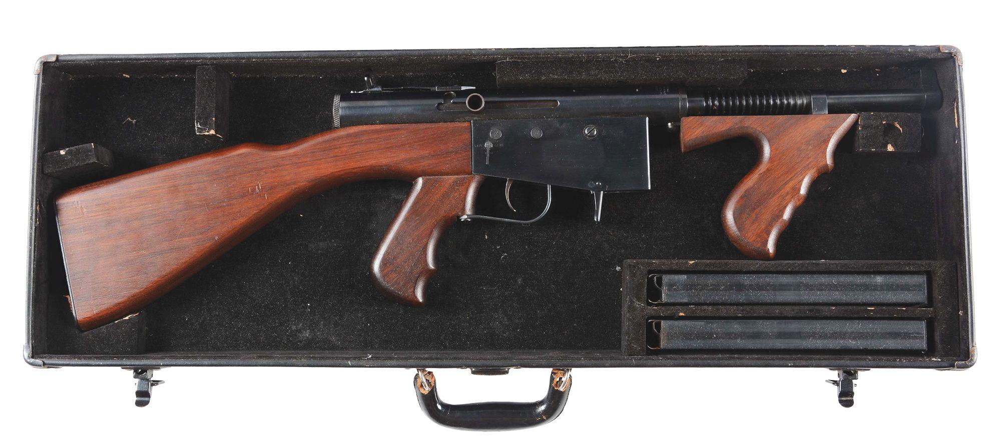 (N) Near Mint Early Police Ordnance Model 6 Machine Gun in Original Case with Magazines & Accessorie