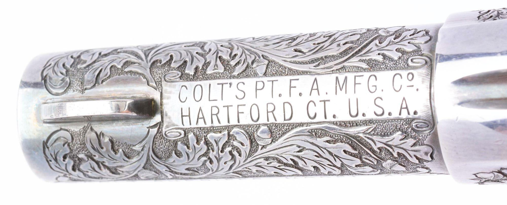 (C) Howard Dove Engraved Silver Plated Colt Sheriff's Single Action Army Model .45 Colt Revolver (19