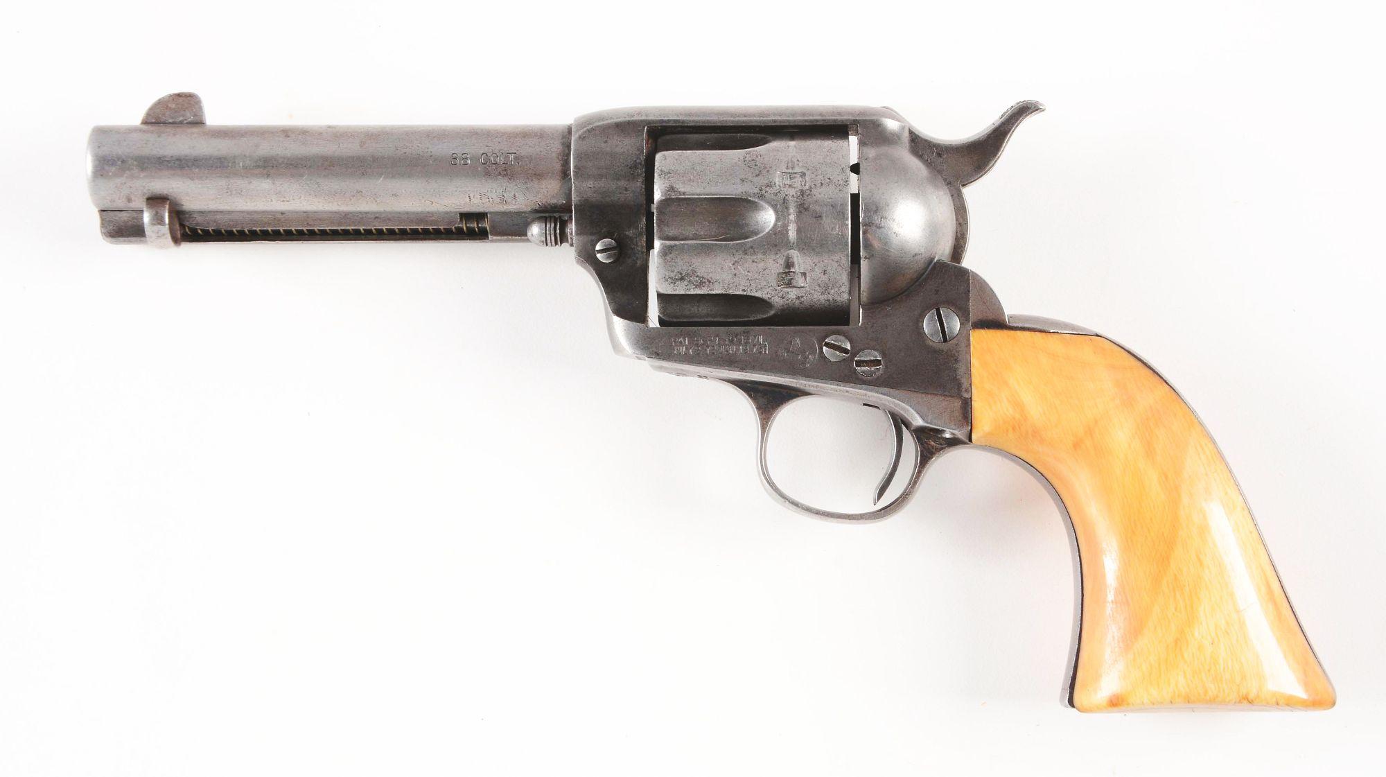 (C) Scarce .38 Colt Single Action Army Ivory Handled Revolver (1902).