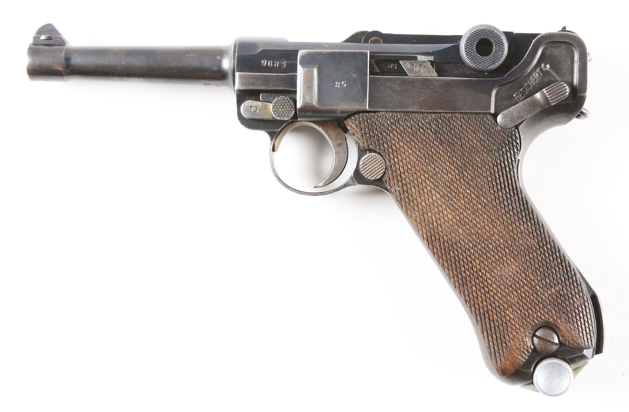 (C) Mauser Luger Semi-Automatic Pistol (1936).