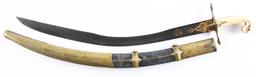 Very Fine 18th Century Hungarian Saber of Kilij Form in the Ottoman Manner with Scabbard.