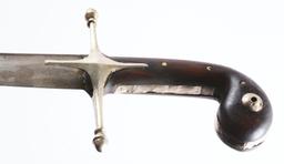 Unusually Long 17th/18th Century Silver Mounted Ottoman Kilij In Scabbard.