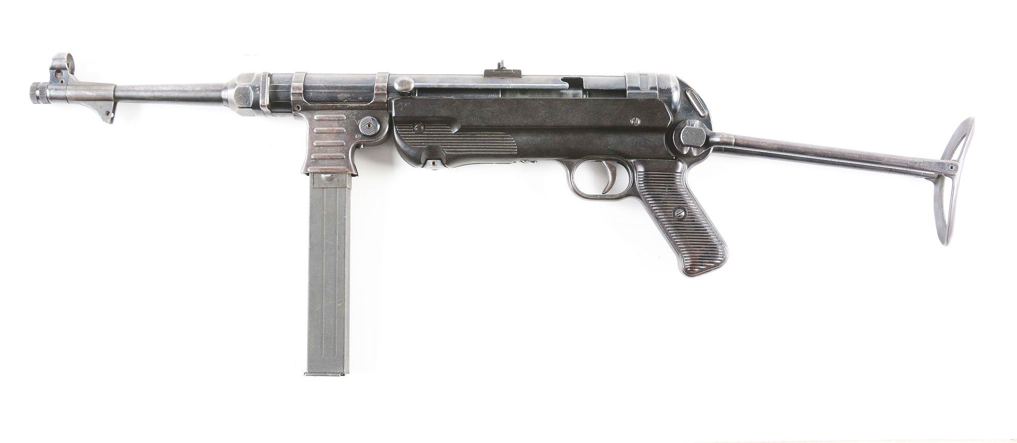 (N) ALL ORIGINAL HAENEL MANUFACTURED MATCHING NUMBERED GERMAN WORLD WAR II MP-40 MACHINE GUN (CURIO
