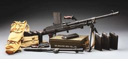 (N) SUPERB HIGH CONDITION EXTREMELY DESIRABLE ORIGINAL 8MM BREN MACHINE GUN WITH ACCESSORIES (CURIO