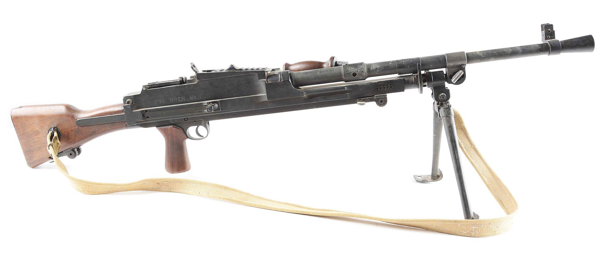 (N) SUPERB HIGH CONDITION EXTREMELY DESIRABLE ORIGINAL 8MM BREN MACHINE GUN WITH ACCESSORIES (CURIO