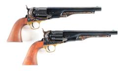 (A) LOT OF 2: COLT 1860 FLUTED ARMS PERCUSSION REVOLVERS.