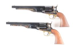 (A) LOT OF 2: COLT 1860 FLUTED ARMS PERCUSSION REVOLVERS.