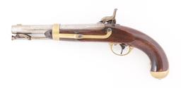 (A) A RARE US MODEL 1842 SINGLE SHOT MARTIAL PISTOL WITH ARSENAL INSTALLED AUTOMATIC PRIMER MECHANIS