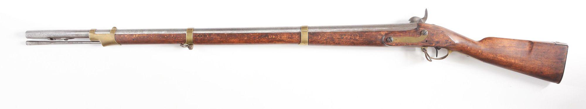 (A) GERMAN POTSDAM MODEL 1809 MUSKET DATED 1829 CONVERTED TO PERCUSSION.