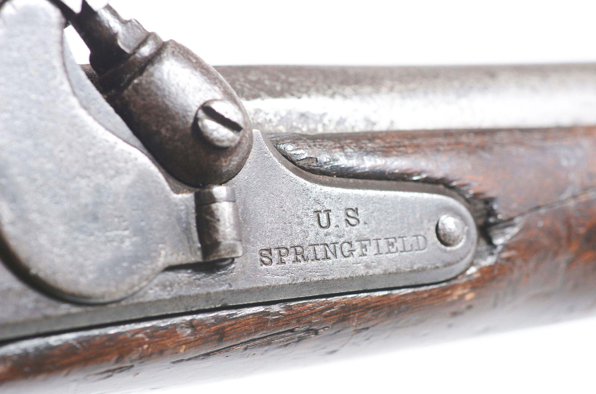 (A) SPRINGFIELD US MARTIAL MODEL 1855 SINGLE SHOT PISTOL CARBINE.