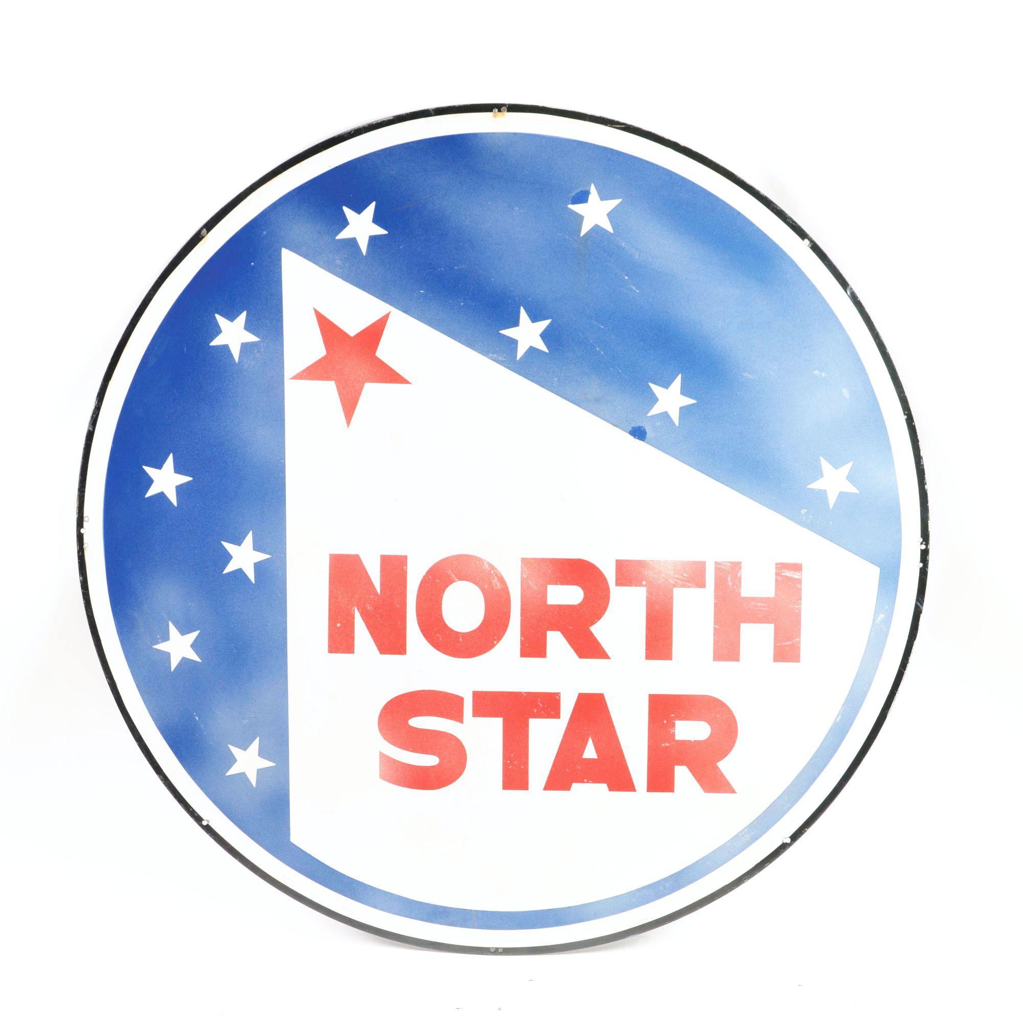 North Star Gasoline Porcelain Service Station Sign.