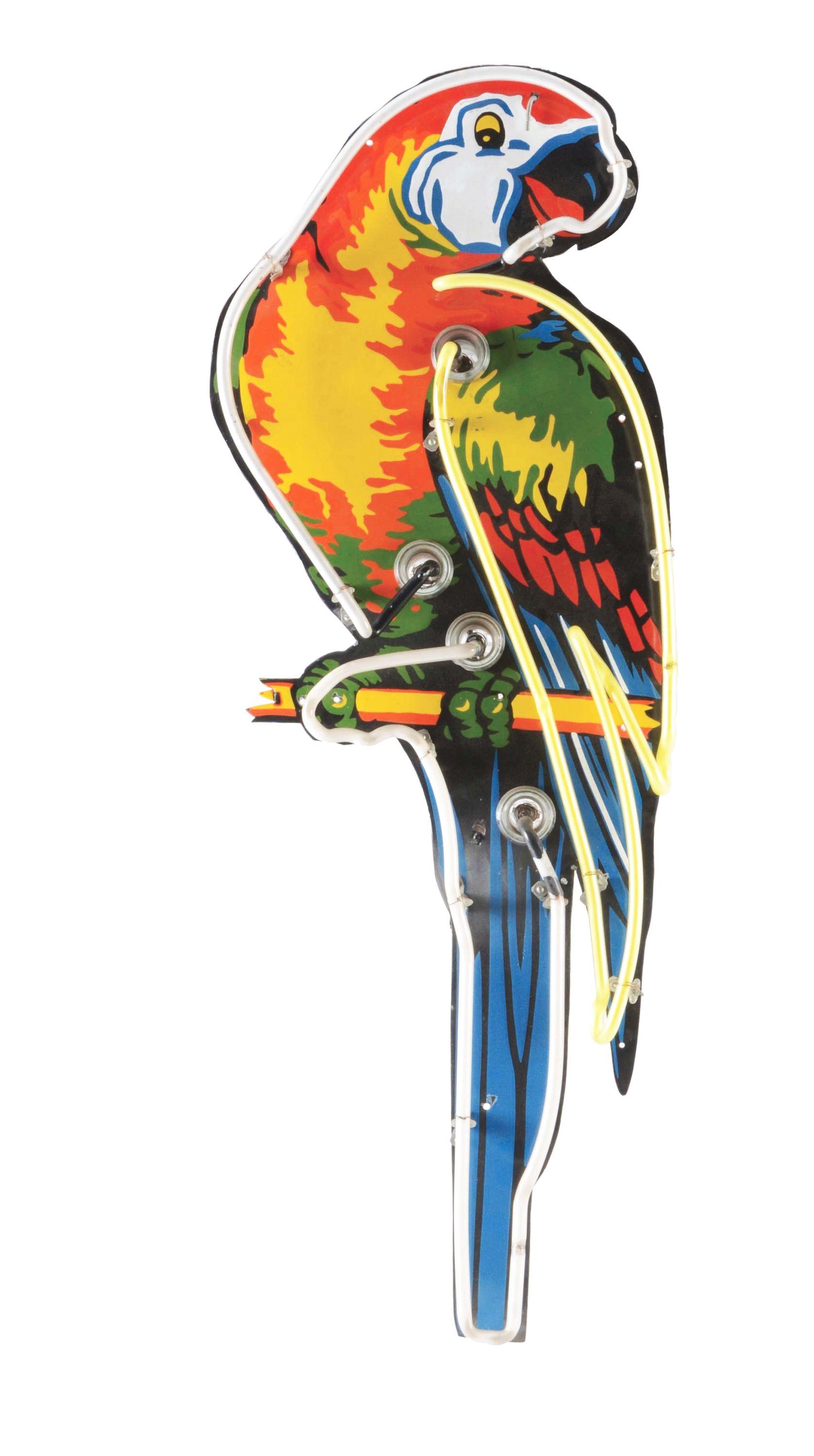 Poll Parrot Die Cut Porcelain Neon Sign.