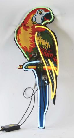 Poll Parrot Die Cut Porcelain Neon Sign.