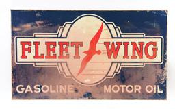 Rare Fleet Wing Gasoline & Motor Oil Porcelain Sign W/ Bird Graphic.