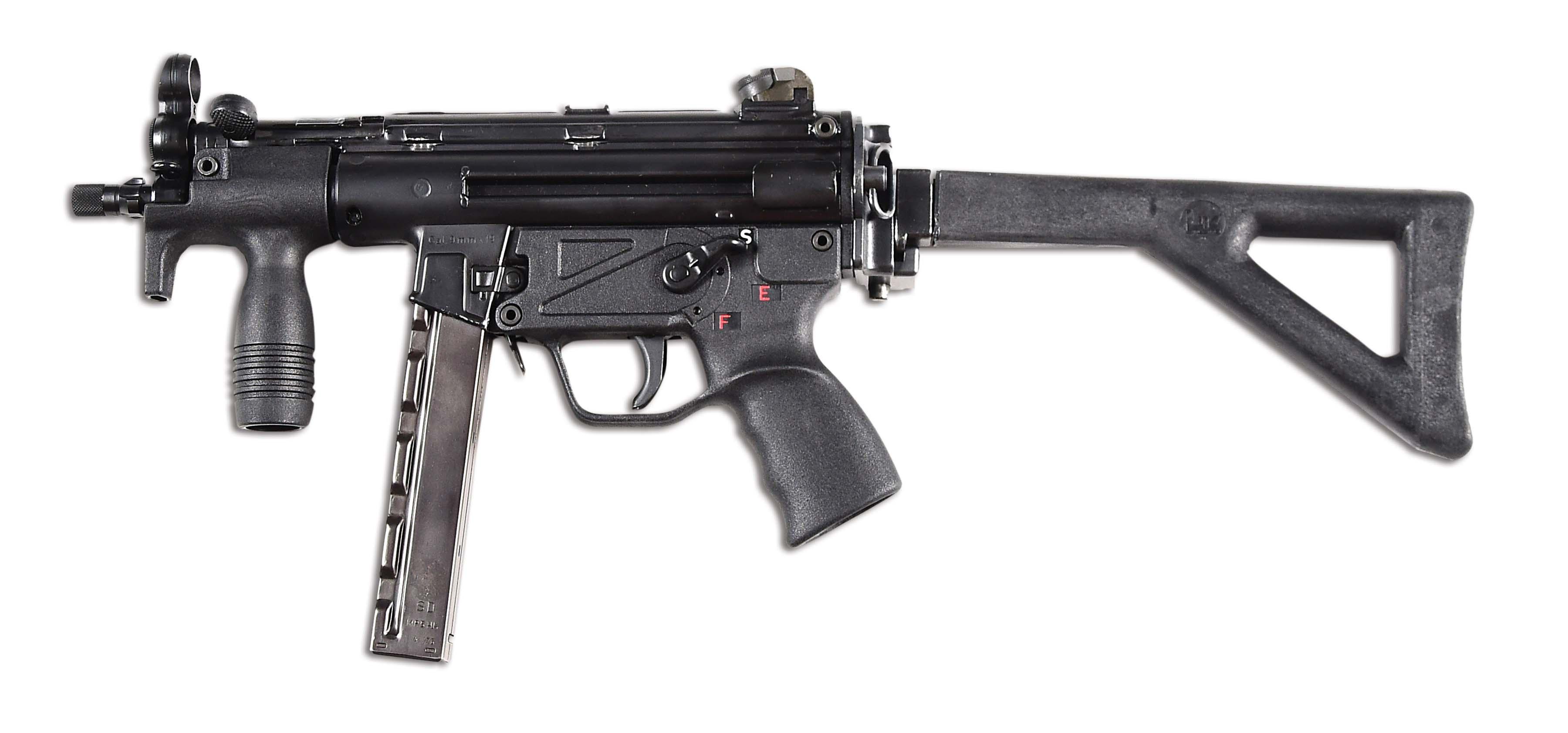 (N) VERY DESIRABLE S & H ARMS REGISTERED RECEIVER HK 94 CONVERTED TO MP5K FOLDING STOCK MACHINE GUN