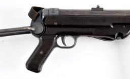 (N) EXTREMELY ATTRACTIVE MATCHING NUMBERS “ERB” REGISTERED TUBE GERMAN WORLD WAR II MP-40 MACHINE GU