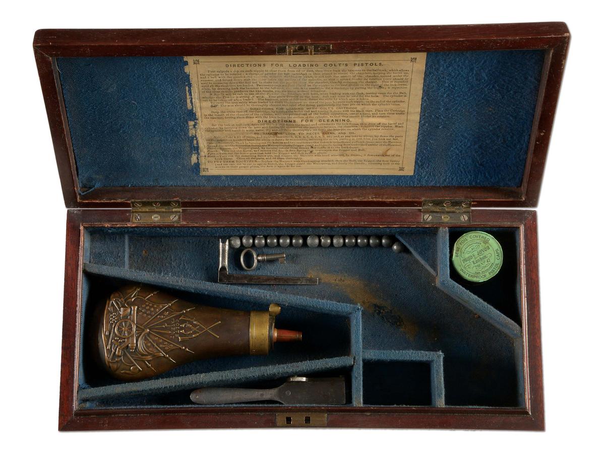 (A) COLT 1851 NAVY CASE WITH ACCESSORIES.