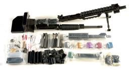 LOT OF LAKESIDE MACHINE BELT FED .22 RIFLE PARTS INCLUDING TWO RAZORBACK UPPERS.