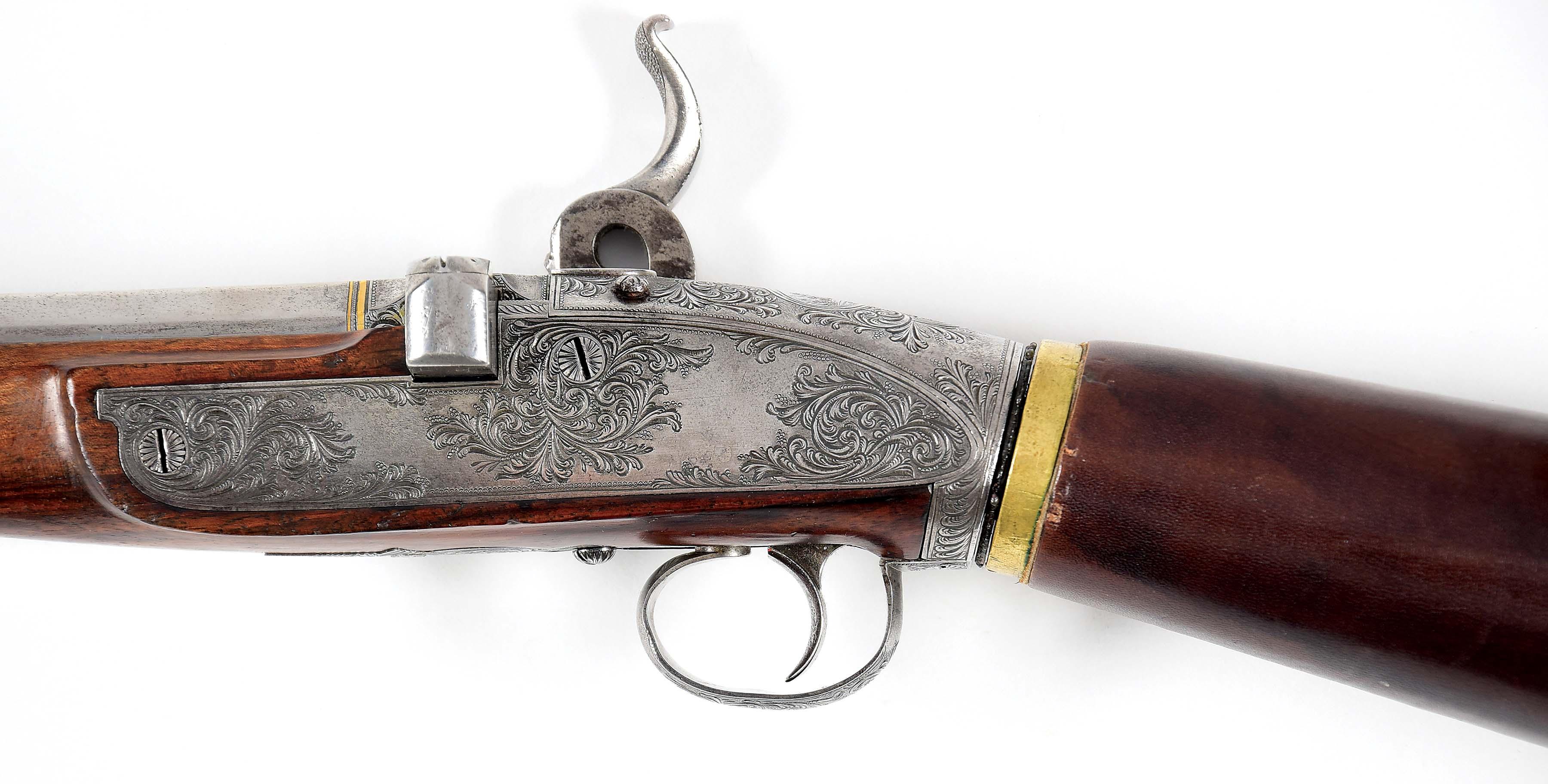 A VERY RARE GIRANDONI AUSTRIAN REPEATING AIR GUN, SIGNED JOS. SCHENBOR IN WIEN, CIRCA 1800.