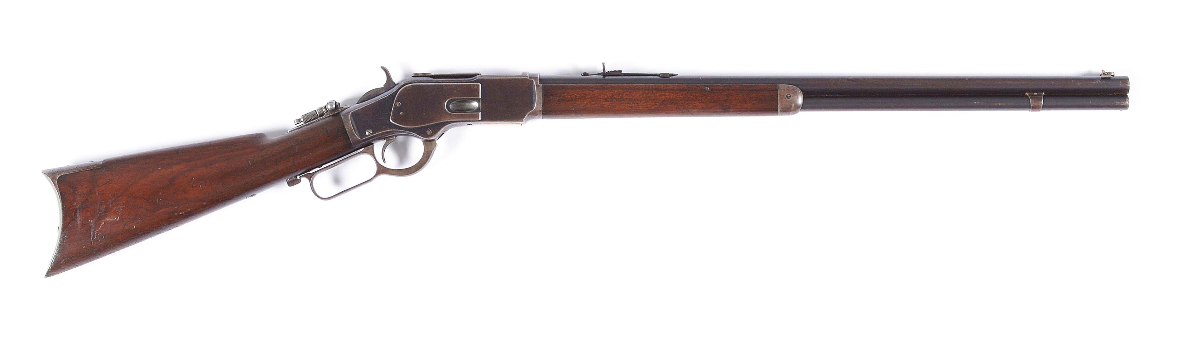 (A) WINCHESTER MODEL 1873 LEVER ACTION RIFLE.