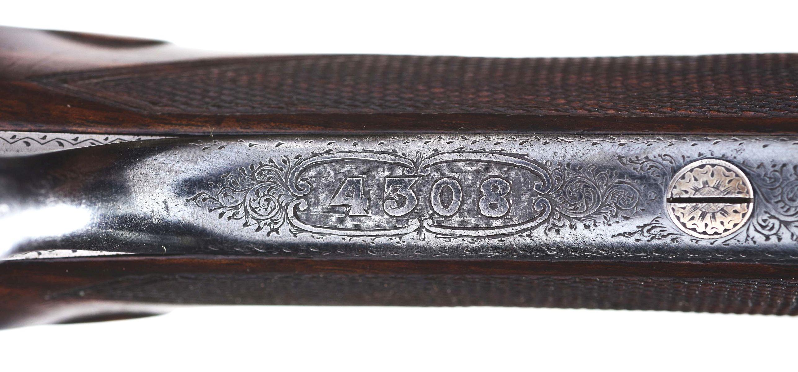 (A) ANTIQUE BOSS & CO SIDELOCK EJECTOR GAME GUN WITH EXTRA BARRELS AND CASE.