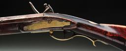 (A) Carved Berks County Flintlock Rifle Attributed to Adam Angstadt.