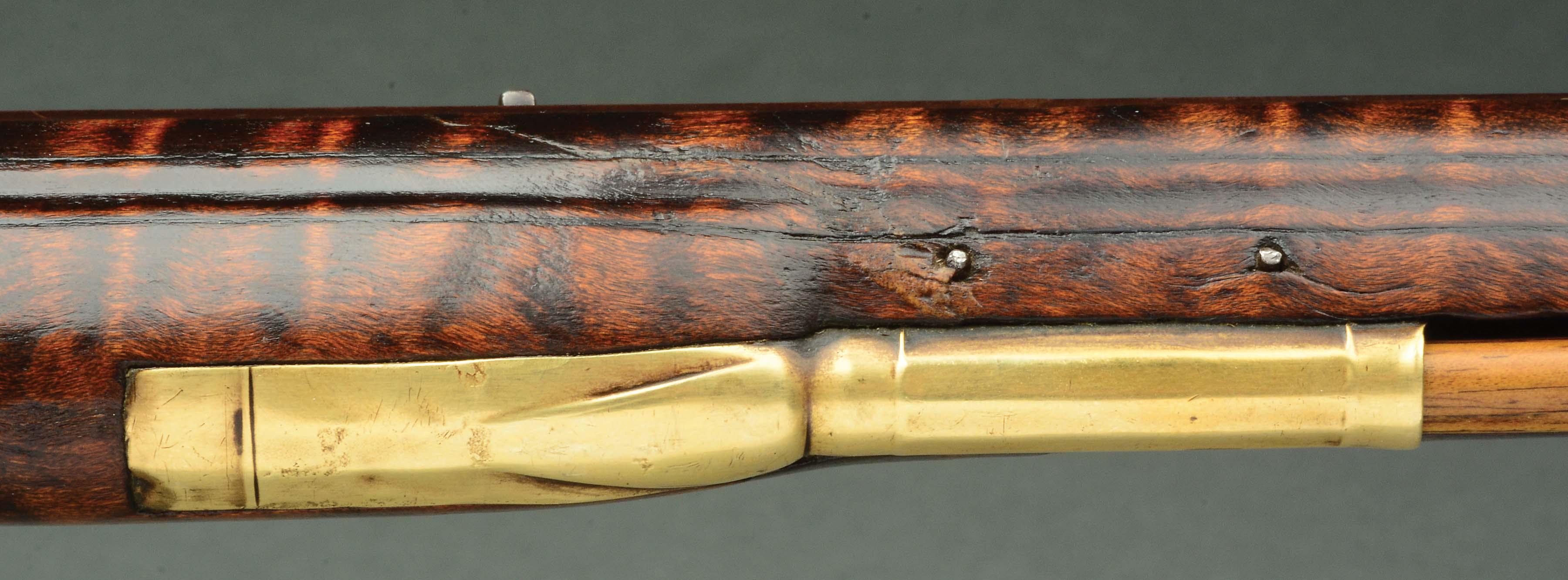 (A) Fultstock Flintlock Kentucky Rifle Signed Martin Ringle.