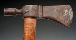 Latter 18th Century Pipe Tomahawk with Original Pewter Inlaid Cap.